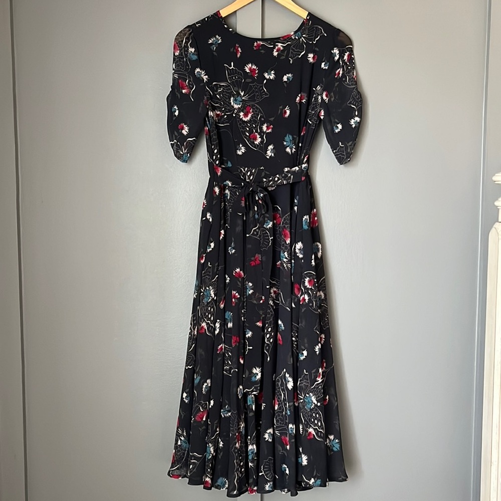 Free People Navy Bonni Floral Butterfly dress